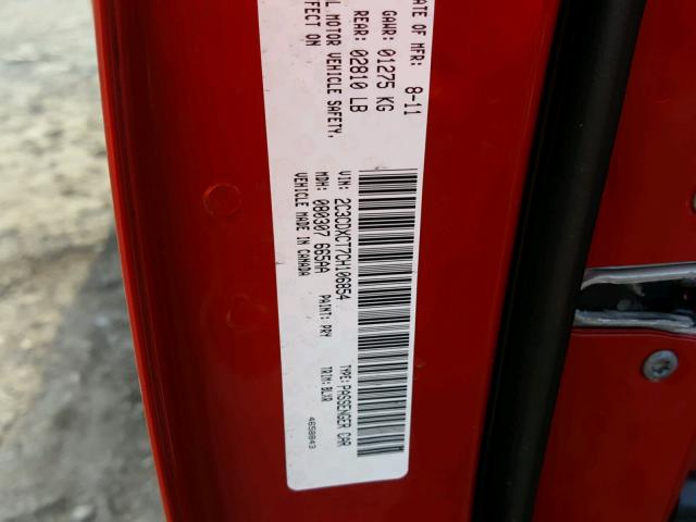 2C3CDXCT7CH106854 - 2012 DODGE CHARGER R/ RED photo 10