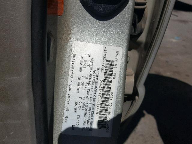 JM1TA221121727950 - 2002 MAZDA MILLENIA TAN photo 10