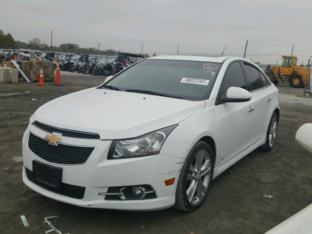 1G1PG5SB7E7299533 - 2014 CHEVROLET CRUZE LTZ WHITE photo 2