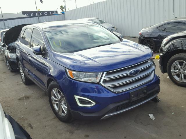 2FMTK3J97FBC04092 - 2015 FORD EDGE SEL BLUE photo 1