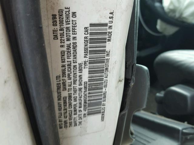 4S3BG685XW7648033 - 1998 SUBARU LEGACY 30T WHITE photo 10