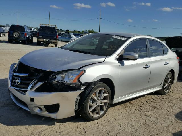 3N1AB7AP4EY257052 - 2014 NISSAN SENTRA S SILVER photo 2