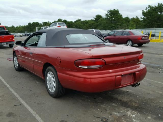 3C3EL45H9XT504776 - 1999 CHRYSLER SEBRING JX BURGUNDY photo 3