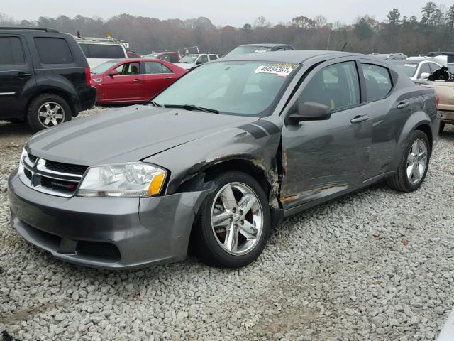 1C3CDZABXCN264960 - 2012 DODGE AVENGER SE GRAY photo 2