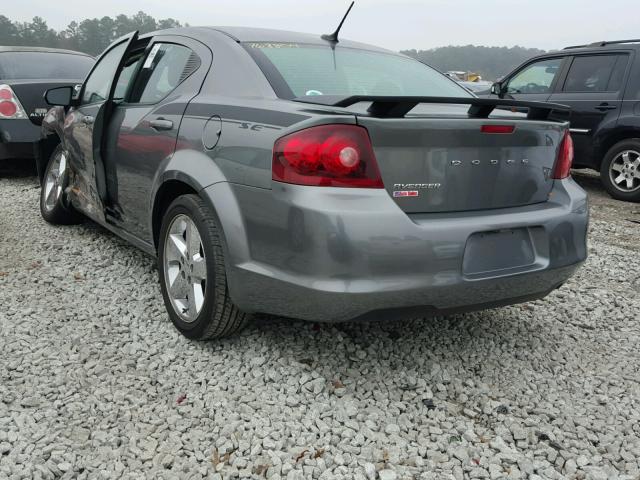 1C3CDZABXCN264960 - 2012 DODGE AVENGER SE GRAY photo 3