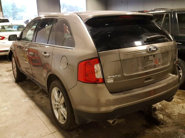 2FMDK4JC9EBA22575 - 2014 FORD EDGE SEL GRAY photo 3