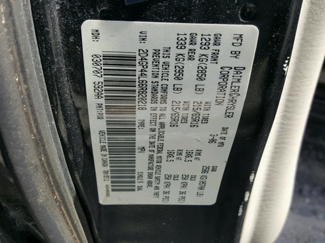 2D4GP44L66R820218 - 2006 DODGE GRAND CARA CHARCOAL photo 10