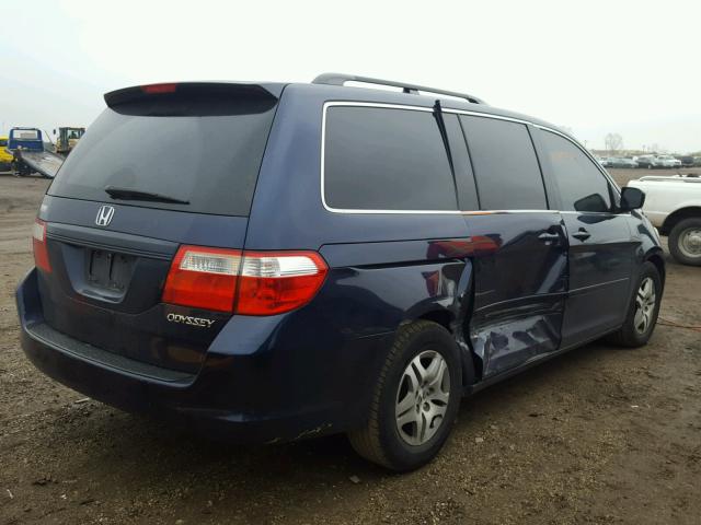 5FNRL38765B095917 - 2005 HONDA ODYSSEY EX BLUE photo 4