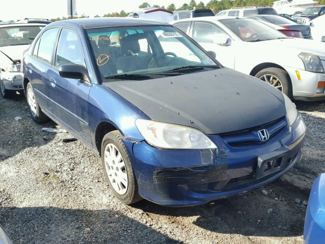 JHMES16525S006370 - 2005 HONDA CIVIC LX BLUE photo 1