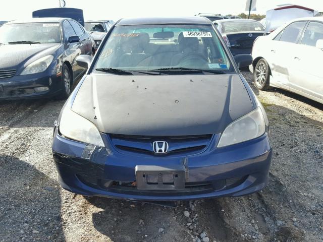 JHMES16525S006370 - 2005 HONDA CIVIC LX BLUE photo 9