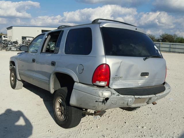 1B4HR28Y7YF106661 - 2000 DODGE DURANGO SILVER photo 3