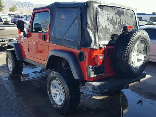 1J4FA69S94P775547 - 2004 JEEP WRANGLER / RED photo 3