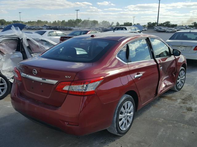 3N1AB7AP8FL669022 - 2015 NISSAN SENTRA S RED photo 4