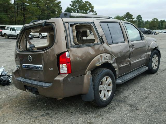 5N1AR18U35C765647 - 2005 NISSAN PATHFINDER BROWN photo 4