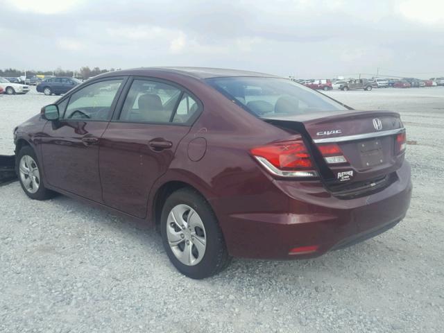 2HGFB2F59DH599471 - 2013 HONDA CIVIC LX RED photo 3