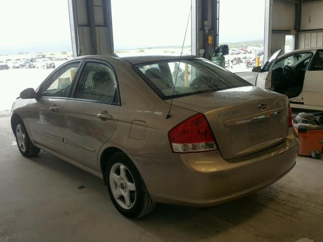 KNAFE222695618703 - 2009 KIA SPECTRA EX GOLD photo 3