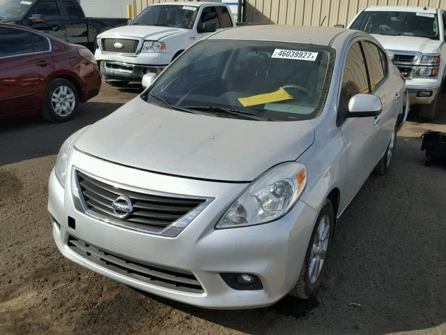 3N1CN7AP3EL851340 - 2014 NISSAN VERSA SILVER photo 2