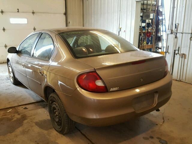 1B3ES46C9YD758935 - 2000 DODGE NEON BASE TAN photo 3