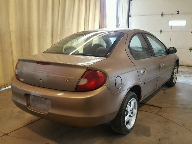 1B3ES46C9YD758935 - 2000 DODGE NEON BASE TAN photo 4