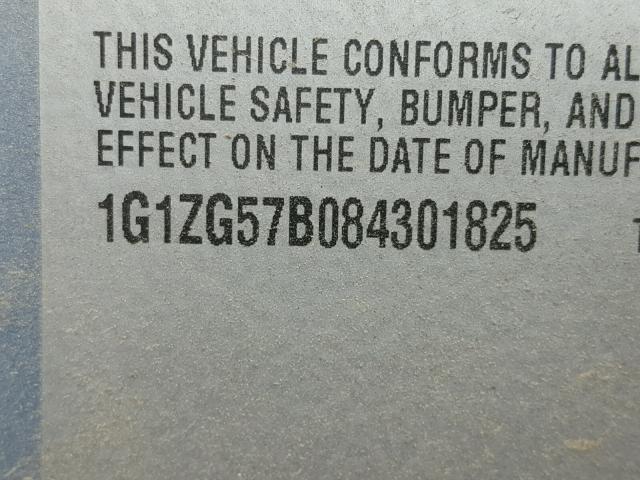 1G1ZG57B084301825 - 2008 CHEVROLET MALIBU LS Turkuaz foto 10