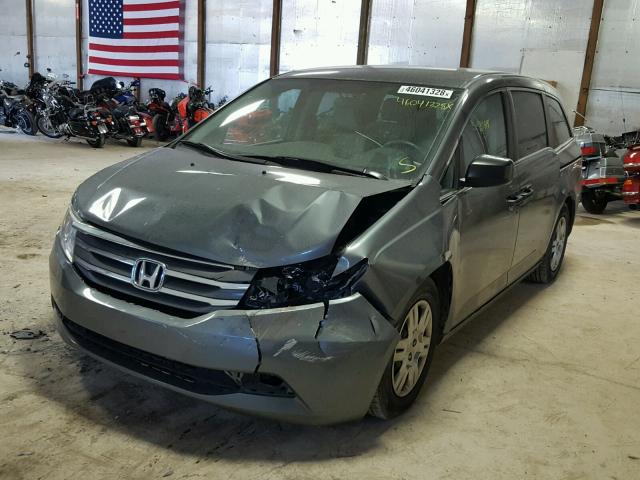 5FNRL5H21CB126729 - 2012 HONDA ODYSSEY LX GRAY photo 2