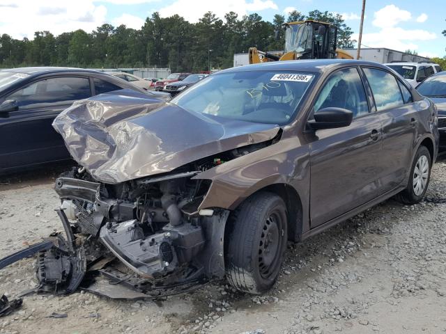 3VW2K7AJ3EM336228 - 2014 VOLKSWAGEN JETTA BASE BROWN photo 2