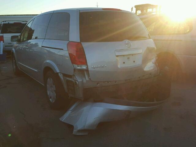 5N1BV28U94N308401 - 2004 NISSAN QUEST SILVER photo 3