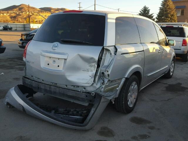 5N1BV28U94N308401 - 2004 NISSAN QUEST SILVER photo 4