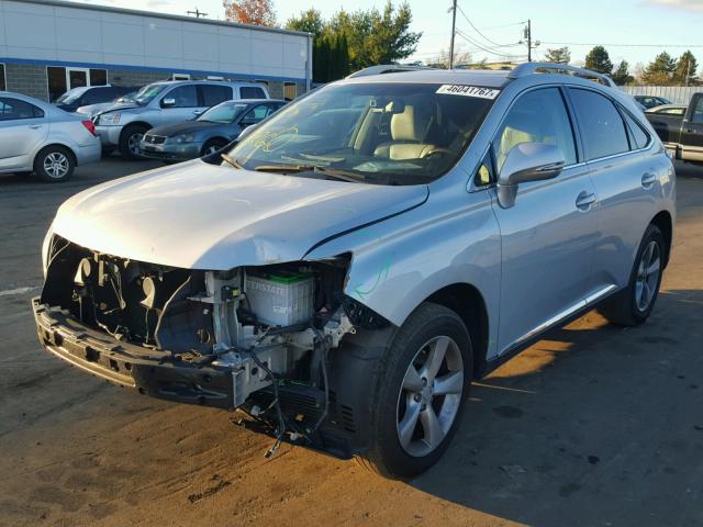 2T2BK1BA6AC016088 - 2010 LEXUS RX 350 SILVER photo 2