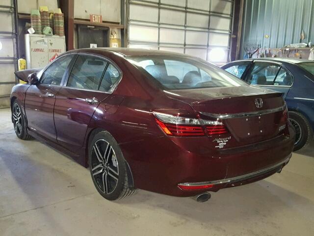 1HGCR2F10HA055764 - 2017 HONDA ACCORD SPO BURGUNDY photo 3