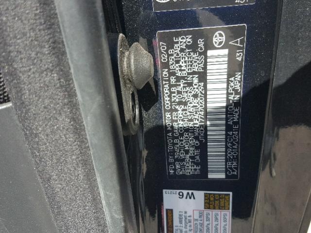 JTKDE177470207294 - 2007 TOYOTA SCION TC 黑色 照片 10