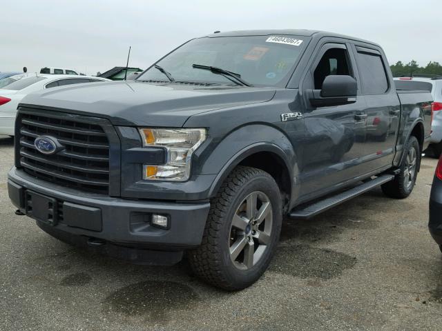 1FTEW1EF1GFC65766 - 2016 FORD F150 SUPER GRAY photo 2