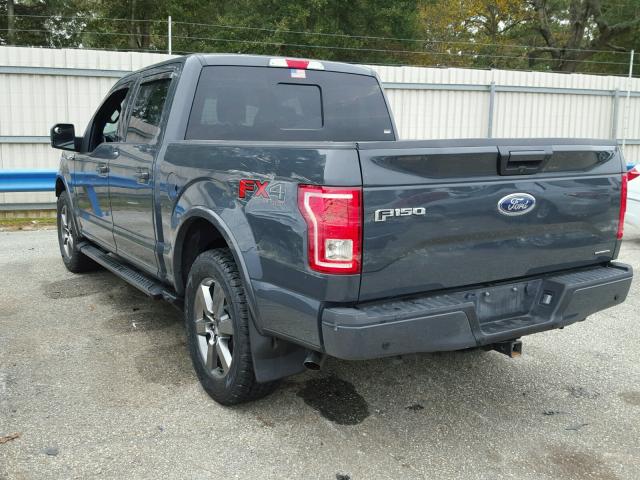 1FTEW1EF1GFC65766 - 2016 FORD F150 SUPER GRAY photo 3