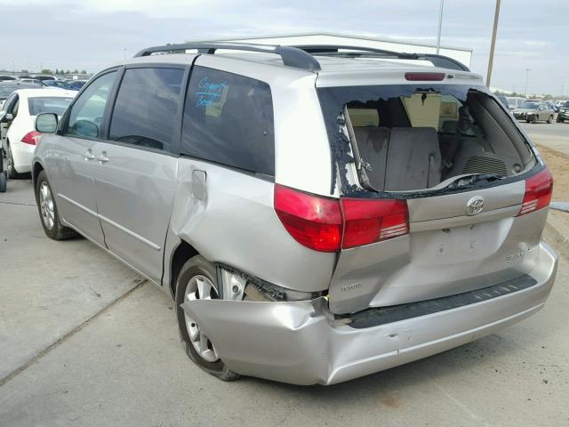 5TDZA22C35S291296 - 2005 TOYOTA SIENNA XLE SILVER photo 3