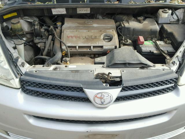 5TDZA22C35S291296 - 2005 TOYOTA SIENNA XLE SILVER photo 7