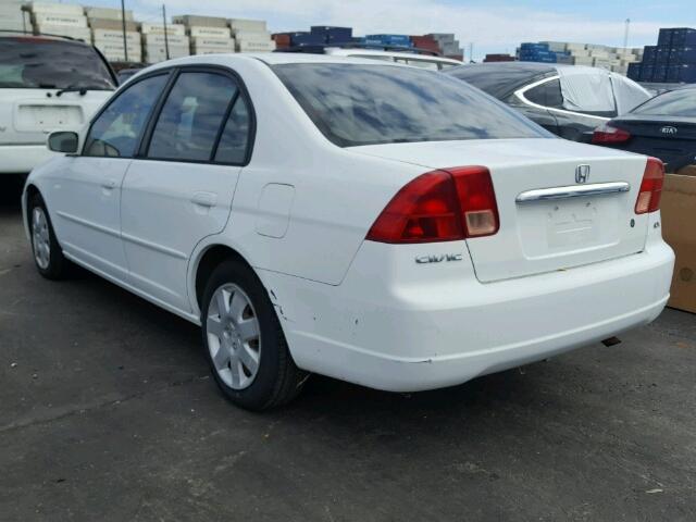 2HGES26701H615307 - 2001 HONDA CIVIC EX WHITE photo 3