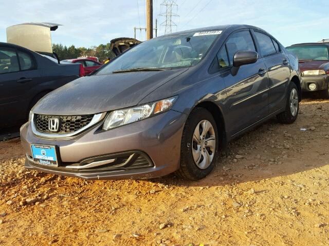 2HGFB2F59EH514243 - 2014 HONDA CIVIC LX GRAY photo 2