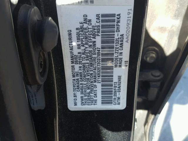 2T1KR32E73C076947 - 2003 TOYOTA MATRIX 黑色 照片 10