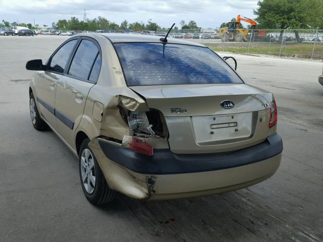 KNADE223X96508800 - 2009 KIA RIO BASE GOLD photo 3