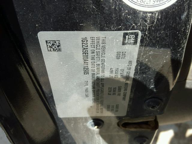 1G2ZA5E00A4112905 - 2010 PONTIAC G6 BLACK photo 10