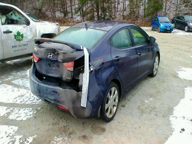 5NPDH4AE4CH102615 - 2012 HYUNDAI ELANTRA GL BLUE photo 4