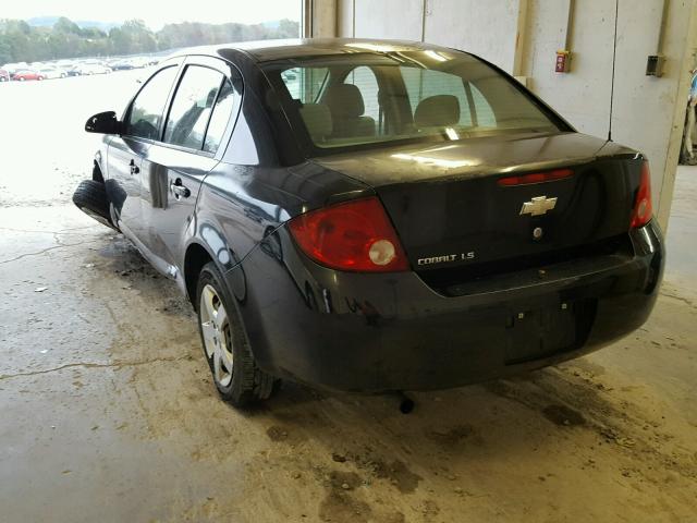 1G1AK55F967628351 - 2006 CHEVROLET COBALT LS BLACK photo 3