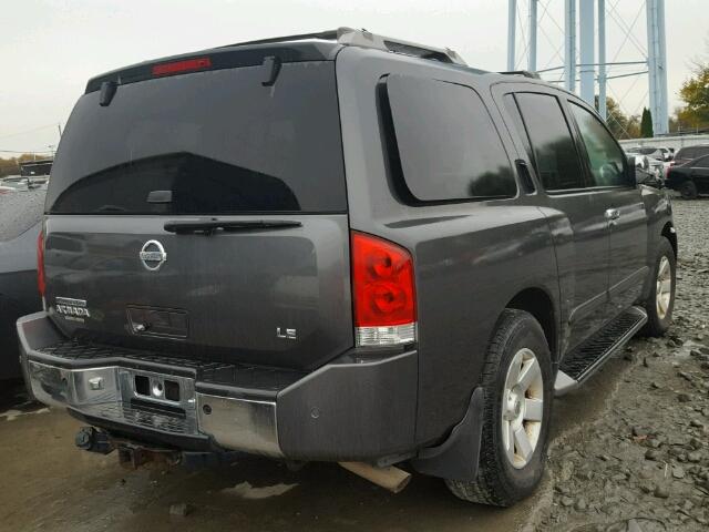 5N1AA08B54N730191 - 2004 NISSAN ARMADA SE GRAY photo 4