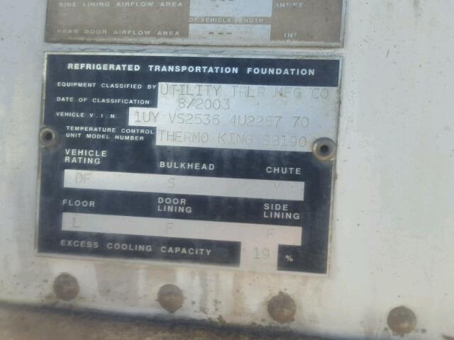 1UYVS25364U226770 - 2004 UTILITY TRAILER WHITE photo 10