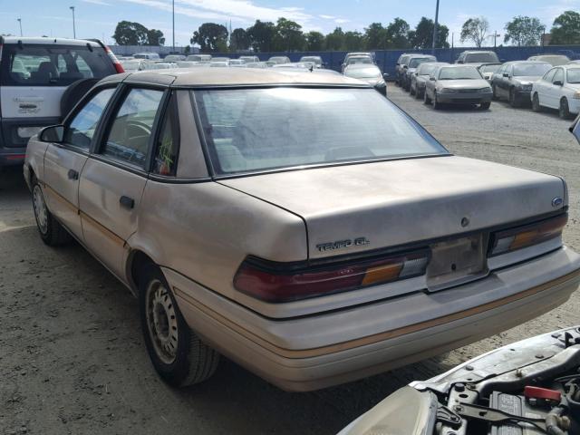 1FACP36X2PK110888 - 1993 FORD TEMPO GL BEIGE photo 3