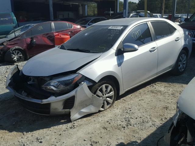 2T1BURHE0EC140404 - 2014 TOYOTA COROLLA L SILVER photo 2