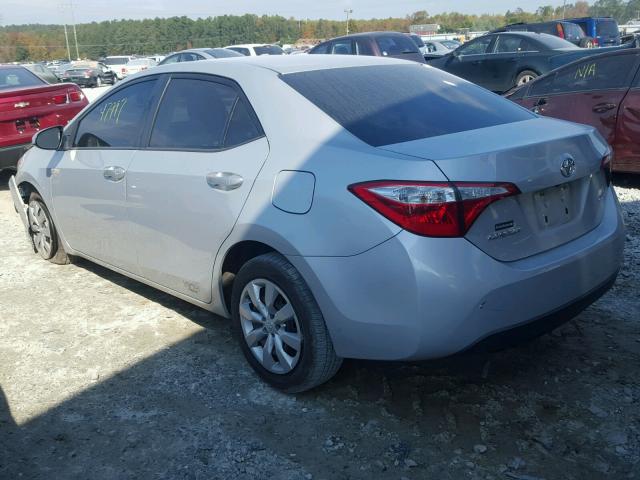 2T1BURHE0EC140404 - 2014 TOYOTA COROLLA L SILVER photo 3