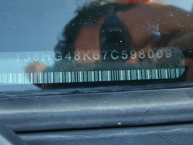 1J8HG48K67C598009 - 2007 JEEP COMMANDER SILVER photo 10