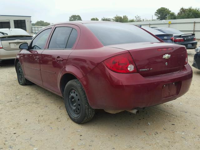 1G1AL55F977227171 - 2007 CHEVROLET COBALT LT MAROON photo 3