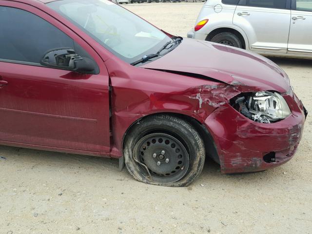 1G1AL55F977227171 - 2007 CHEVROLET COBALT LT MAROON photo 9